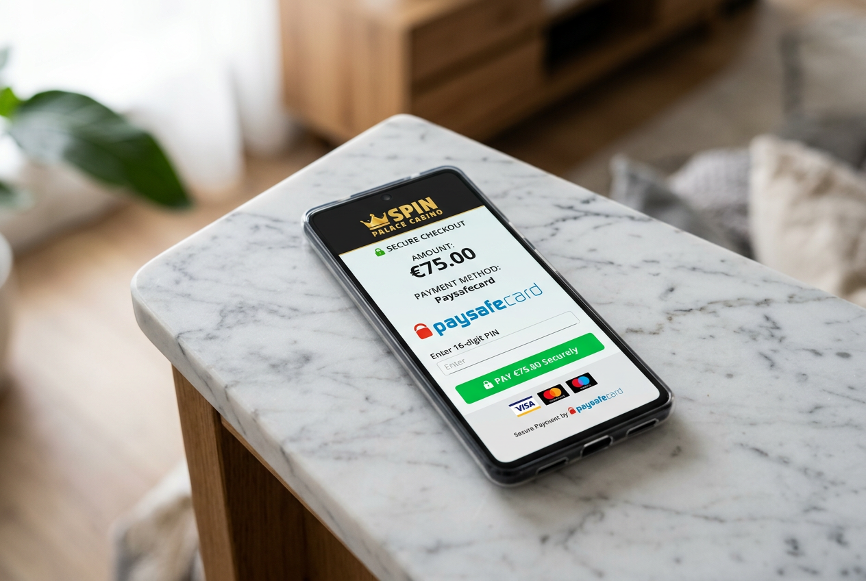 A smartphone displaying a secure online casino deposit interface.